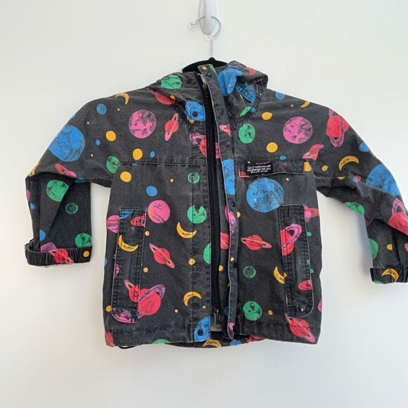 100% Cotton Toddlers Planet Jacket W/ Hoodie Check Size